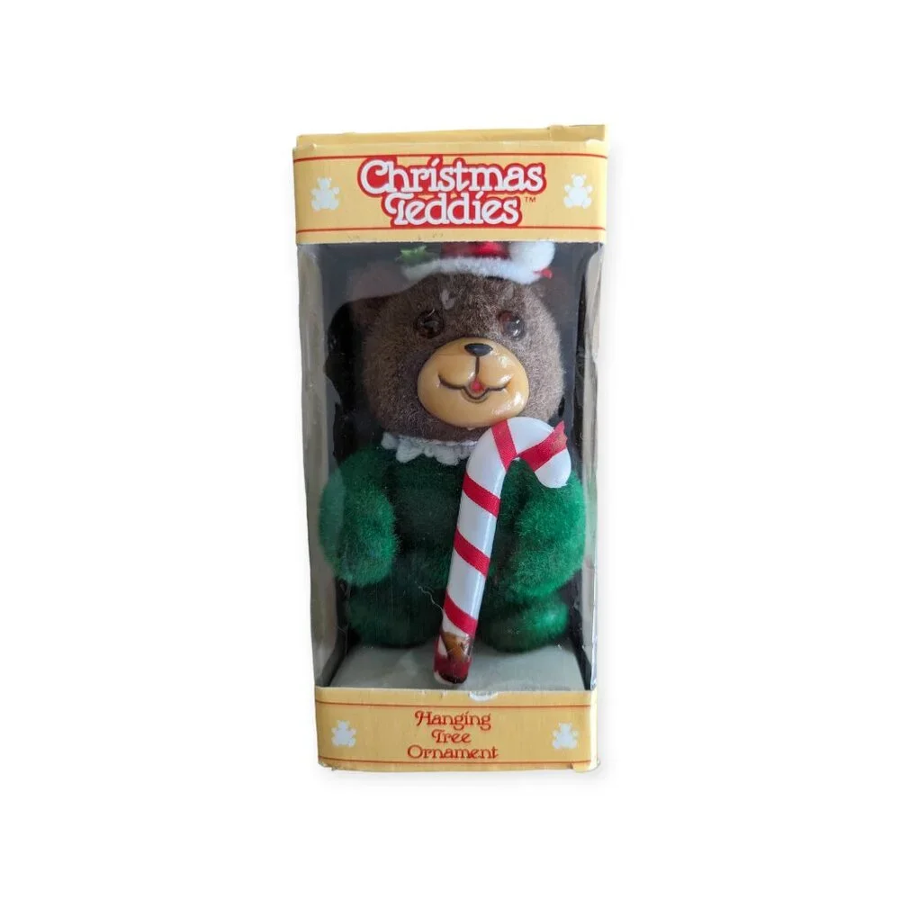 Vintage Jasco Christmas Teddies Mini Bear Ornament